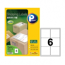 V3210-100 Shipping 6 Labels, 100 Sheets 
