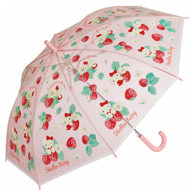 헬로키티 꽃말 아동용 투명 자동우산 55cm