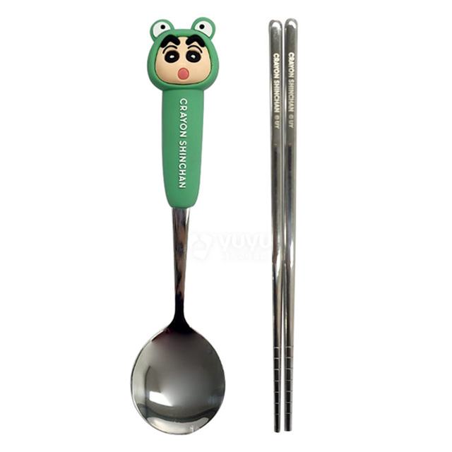 Crayon Shin-chan 3D Spoon & Chopsticks Set - Frog