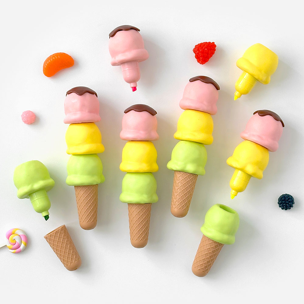 Corn Ice-cream 3 Color Highlighter Set, 16pcs