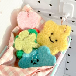 Flat Wool Felt Keyring DIY, 9pcs