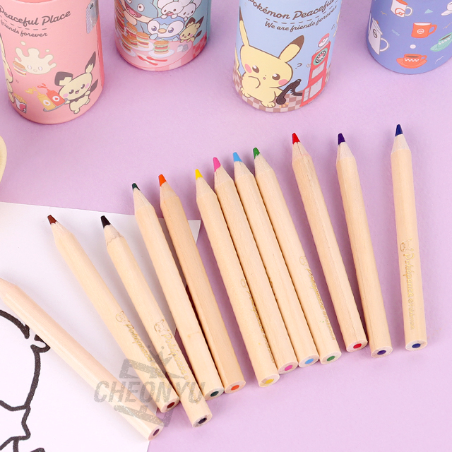 Pokémon 12-Color Mini Wooden Colored Pencils, Random