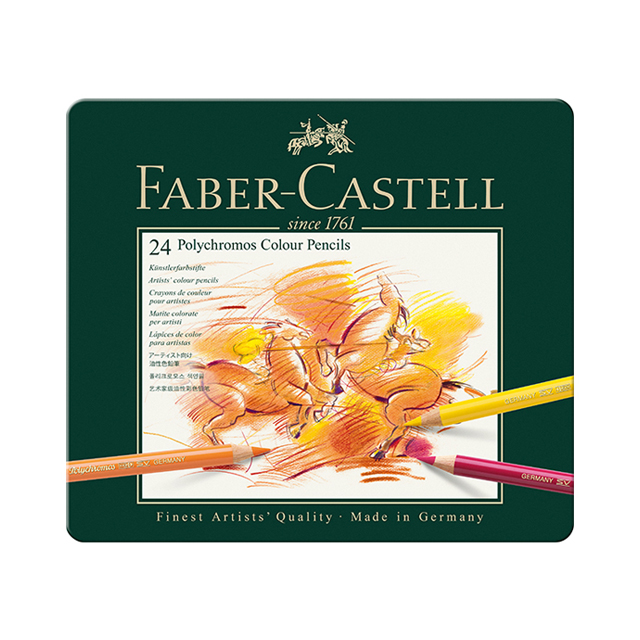 Faber-Castell Polychromos Artists' Colour Pencils 24 Colors_Tin Case
