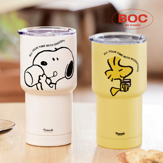 Snoopy Double Vacuum Stainless Steel Large Capacity Tumbler 600 ml