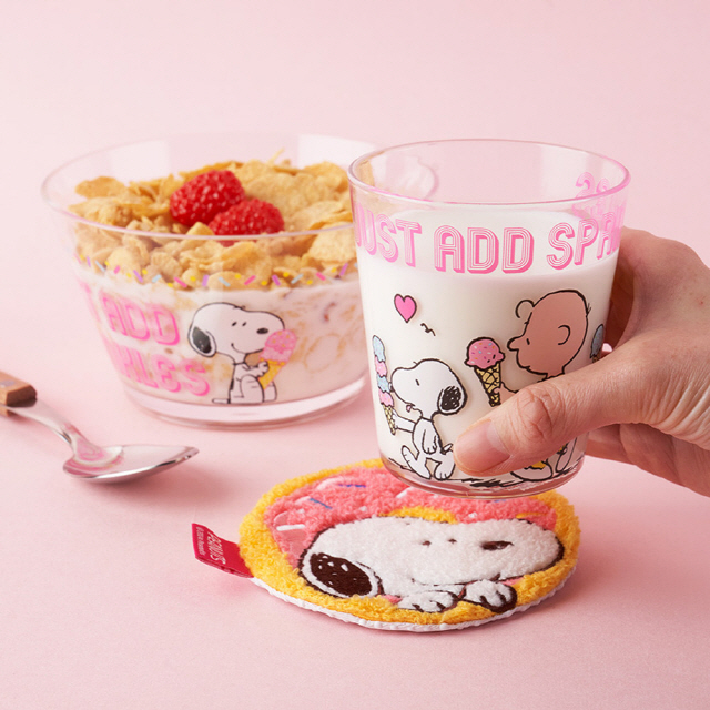 Snoopy Acrylic Tableware Set (Coaster+Cup+Bowl)