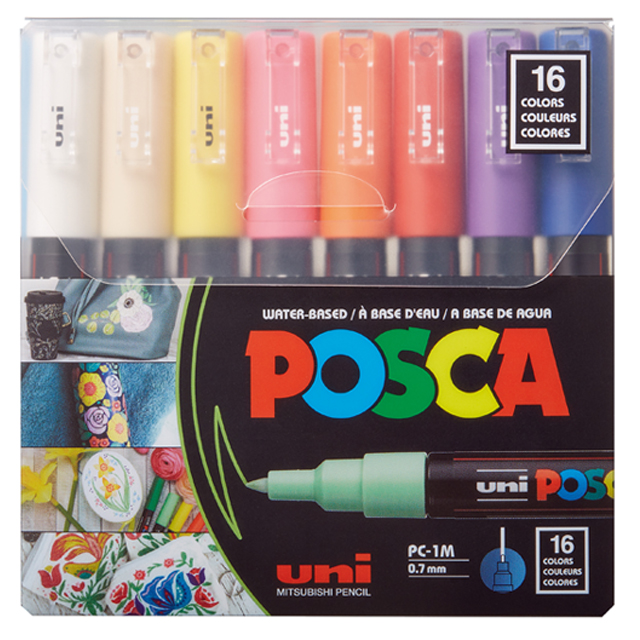 Uni POSCA Marker PC‑1M 16‑Color Set