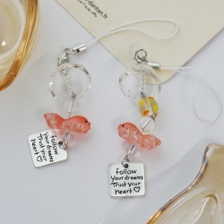 Emotional Goldfish Beads Hoo-ring Decoration AirPods Keychain Keyring