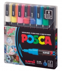 Uni POSCA Marker PC‑3M 8‑Color Set