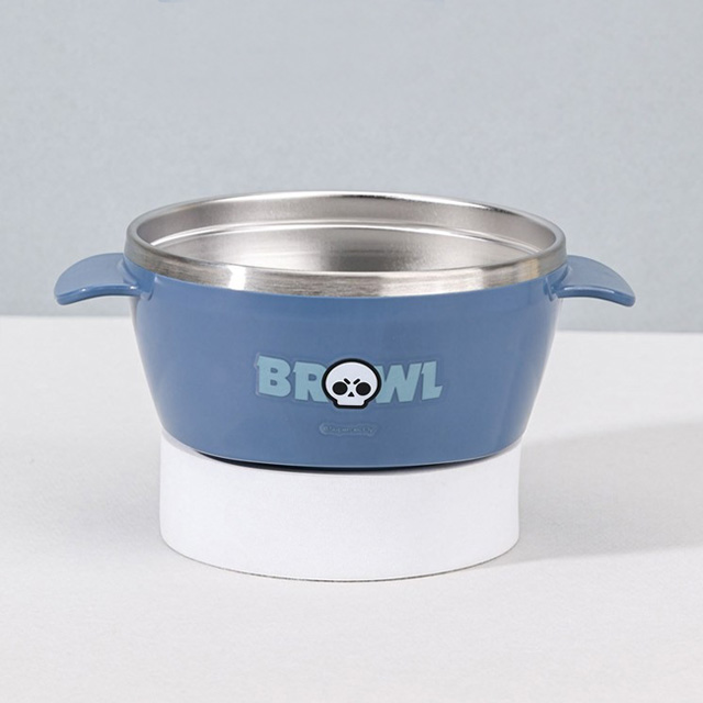 Brawl Stars Color Feeding Bottle Cleaner Stainless Steel Bowl (Ash Blue)