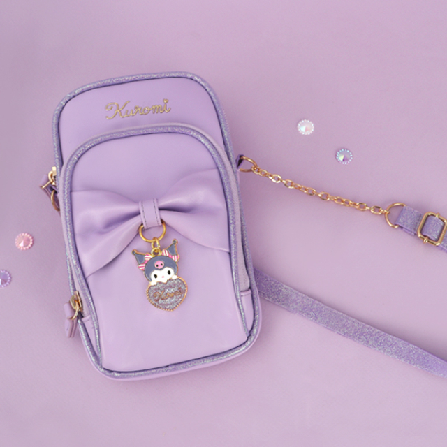Kuromi Ribbon Two Pocket Phone Bag