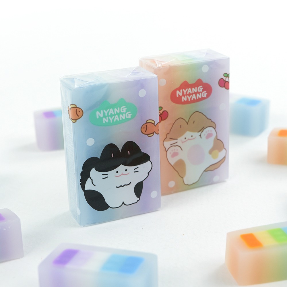 NyangNyang Rainbow Eraser (Set of 36)