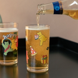 Happy Birthday Jelly Bear Glass Cup 2P Set