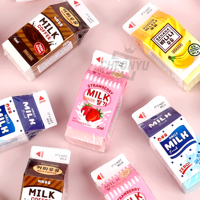 Milk Pack Eraser, Sets of 32PCS