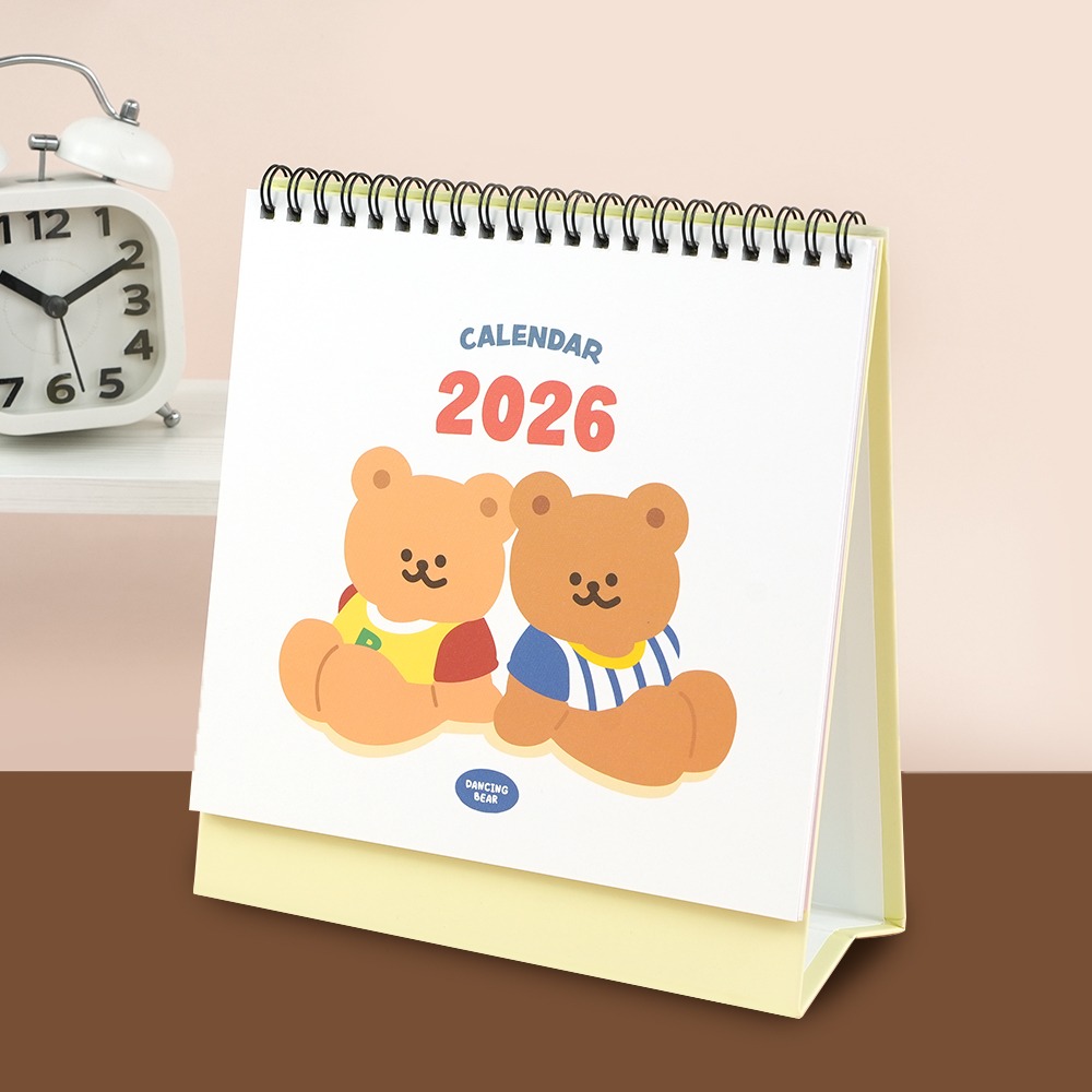 Dancing Bear 2026 Desk Calendar