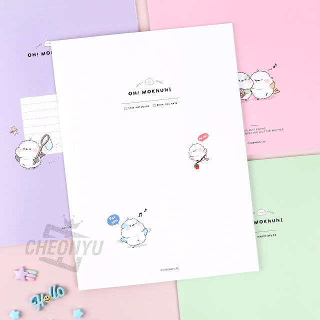 Long-tailed tit Simple  Notebook, 5ea