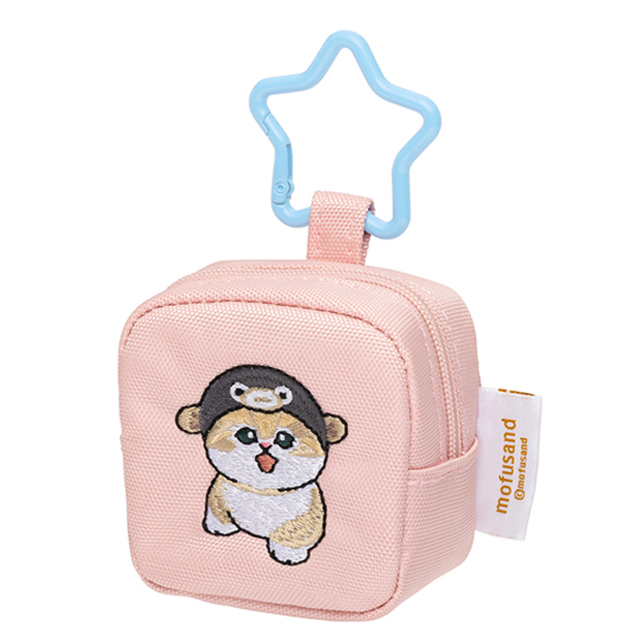 모후샌드 자수 사각 미니 파우치 7cm_핑크