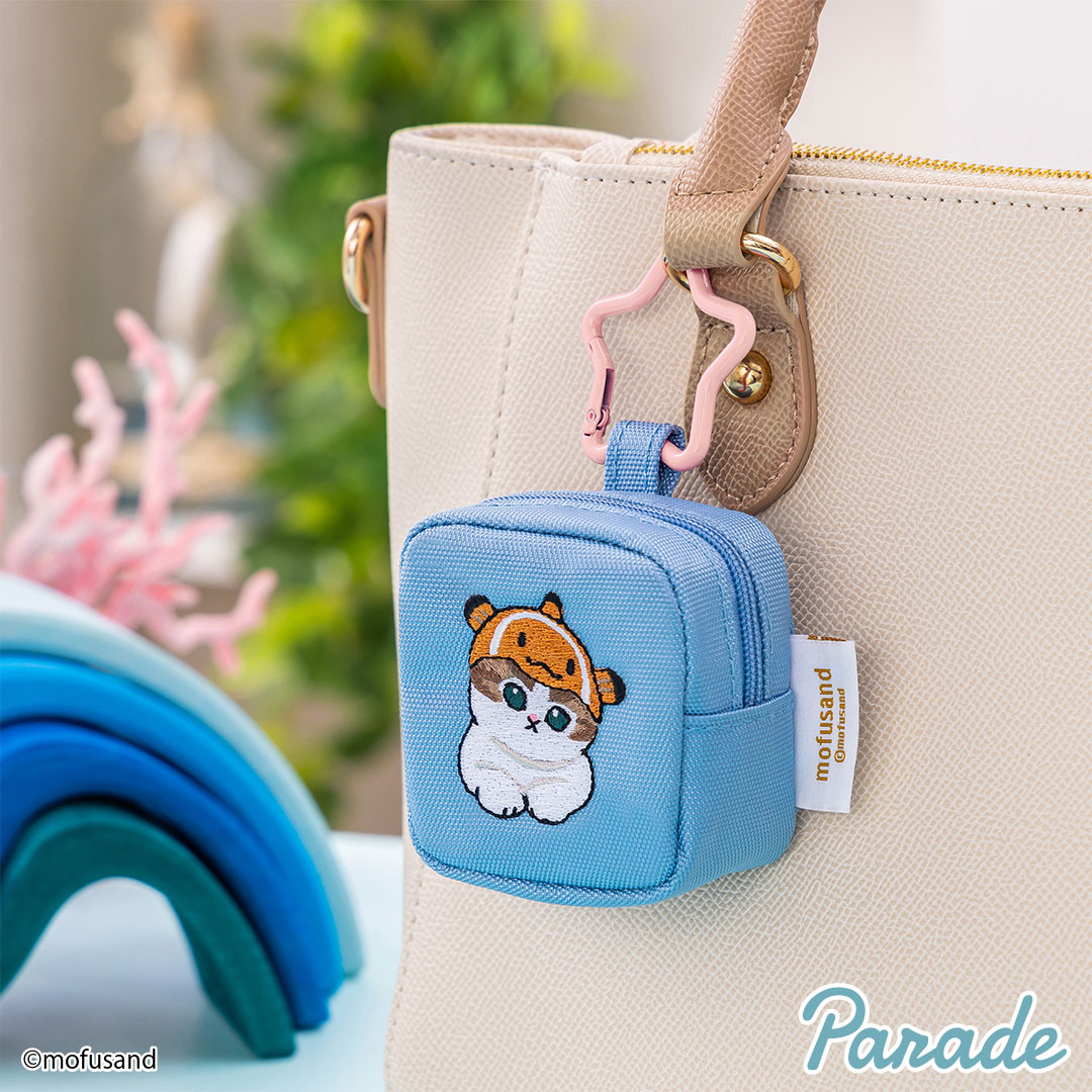 mofusand Square Mini Pouch 7cm_Light Blue