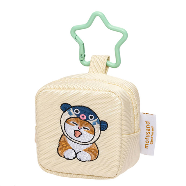 모후샌드 자수 사각 미니 파우치 7cm_화이트