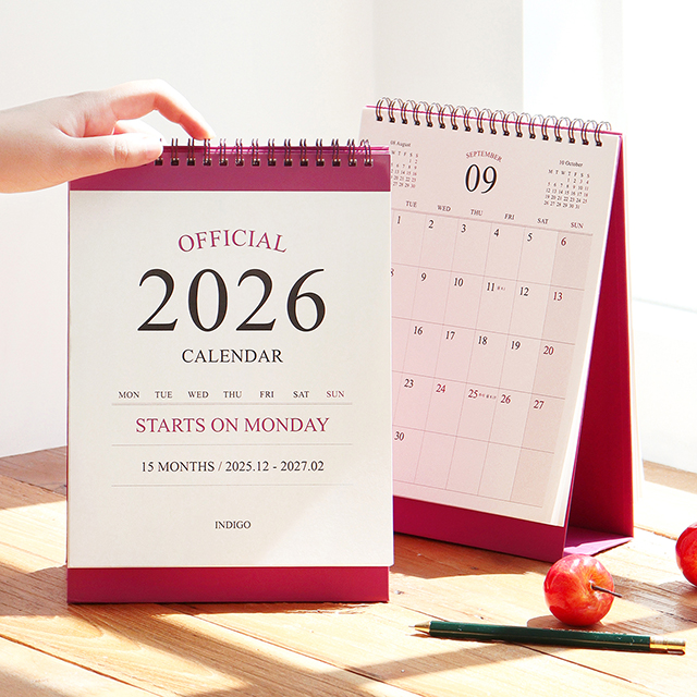 2026 오피셜 월요일부터 시작하는 탁상 달력 (데스크 캘린더)