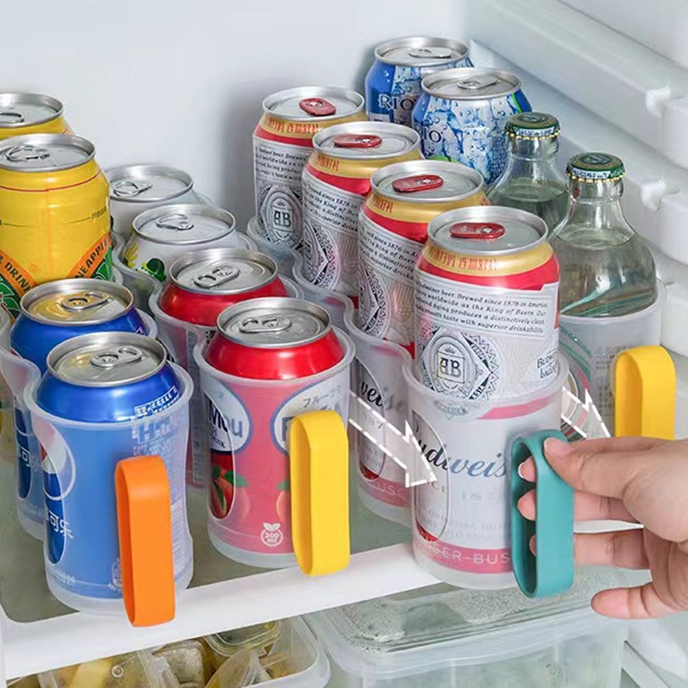 Can beer with handle Can drink Refrigerator storage dispenser organizer storage rack