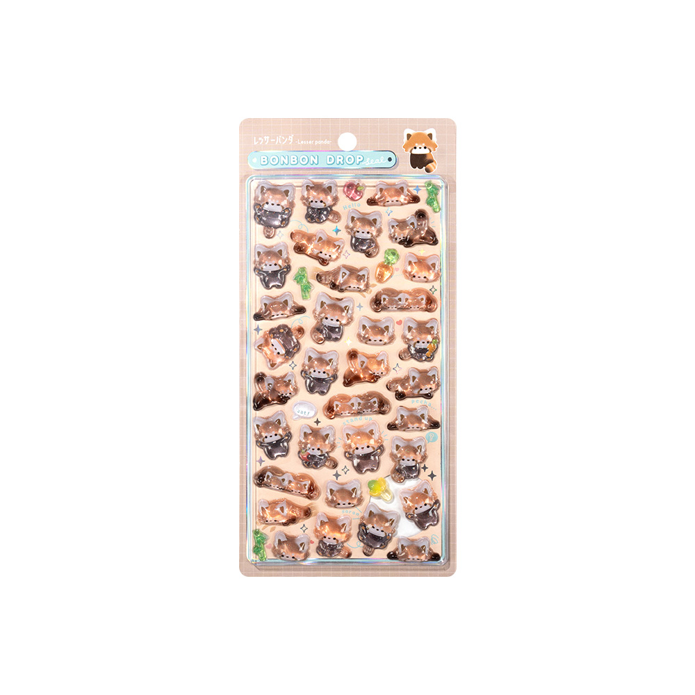 3D Crystal Sticker BonBon Drop Animal 09 Animal Red panda