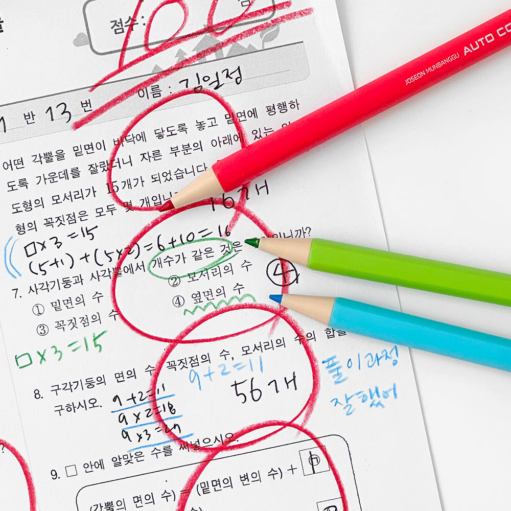 체크라이너 3색 채점펜세트