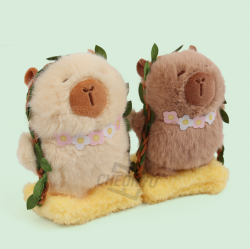 Flower Necklace Capybara Keyring, Random