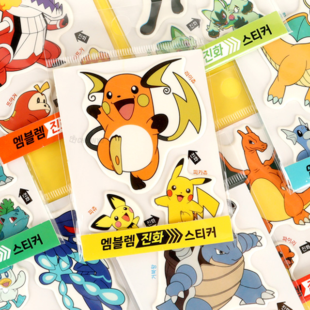 Pocket Monster Emblem Evolution Sticker, Random