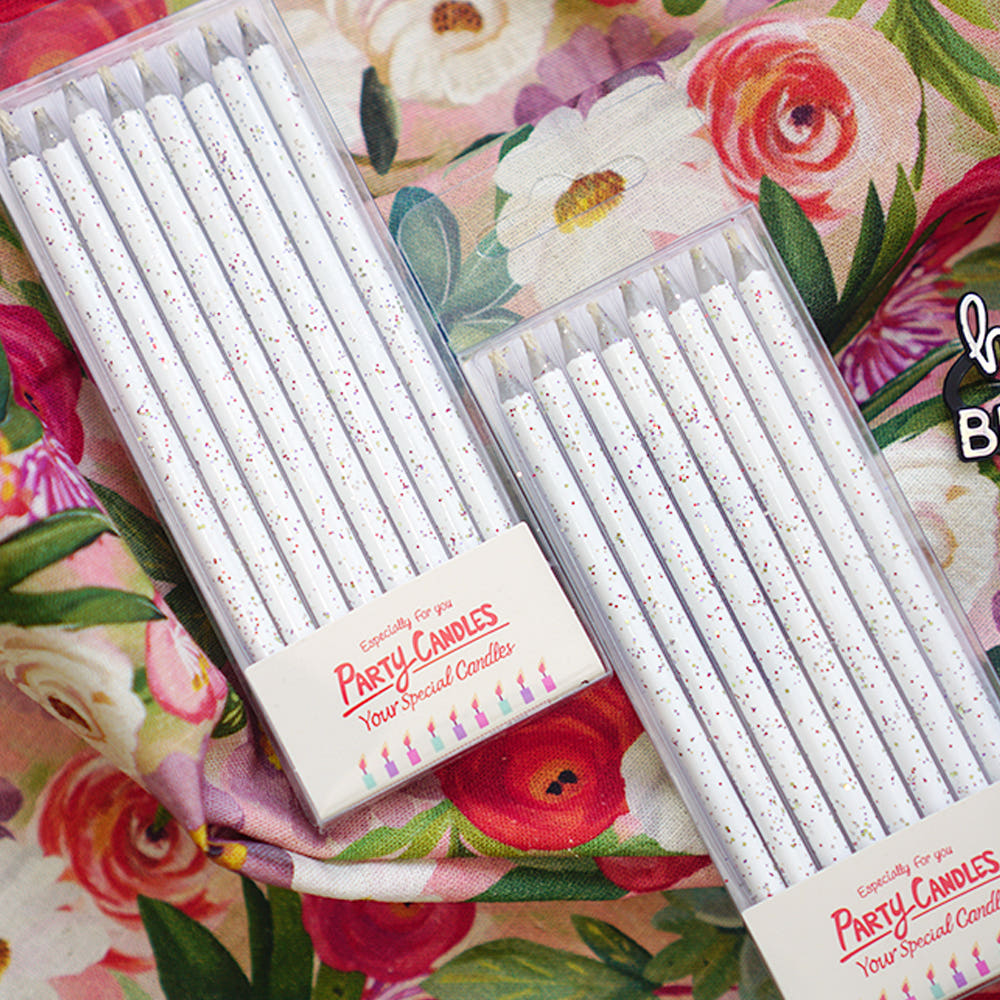 Magic Re-light Candles with Glitter (8 pieces)