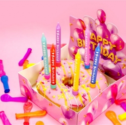 Party Cake Candles Short Lettering HBD (6 pieces)