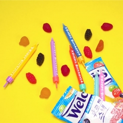 Party Cake Candles Short Lettering HBD (6 pieces)