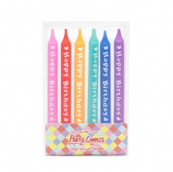 Party Cake Candles Short Lettering HBD (6 pieces)