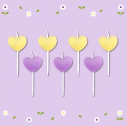 Variety Heart Candles - Purple Lemon