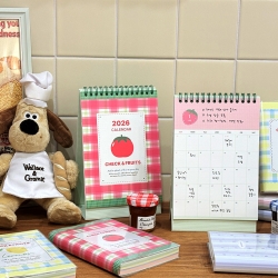 2026 Check & Fruits Desk Calendar