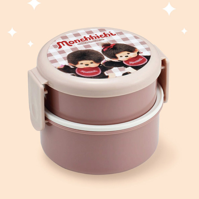 Monchhichi Round 2-Tier Lunch Box (with Fork)