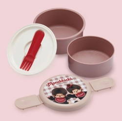 Monchhichi Round 2-Tier Lunch Box (with Fork)