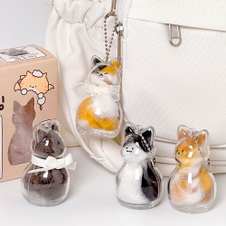 Cat Furball Capsule Keyring