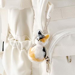 Cat Furball Capsule Keyring