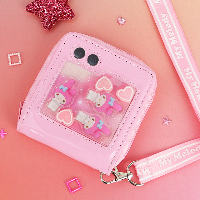My Melody Flip Phone Necklace Wallet S Pink