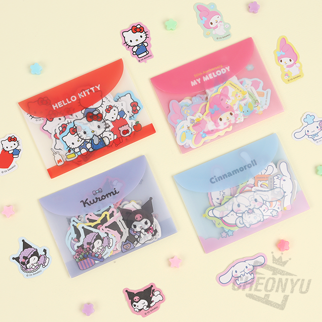 산리오 스티커 파우치 세트