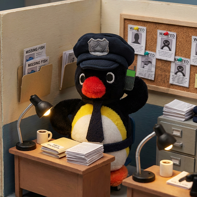 Pingu Bag Charm 10cm + Random Card