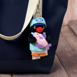 Pingu Tin Bag Charm 10cm + Random Card