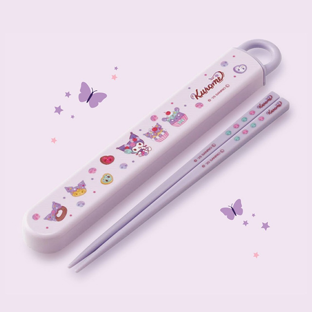 Kuromi Fancy Slide Chopsticks Set 16.5cm