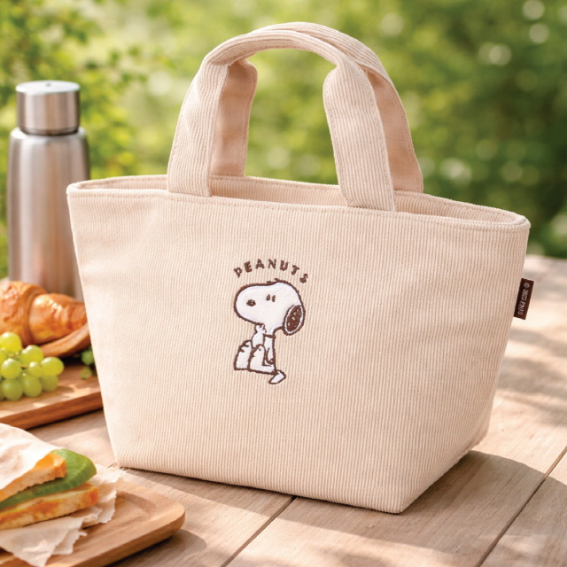 Snoopy Corduroy Insulated Lunch Bag
