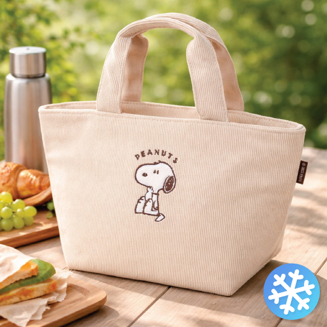 Snoopy Corduroy Insulated Lunch Bag