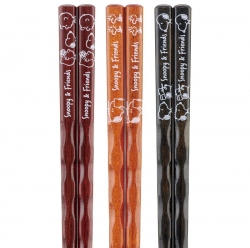 Snoopy & Friends Easy Grip Wooden Chopsticks 23CM (3-Pack)