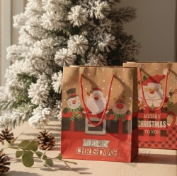 Christmas Santa Shopping Bag 12ea, Random