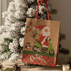 Christmas Santa Shopping Bag 12ea, Random