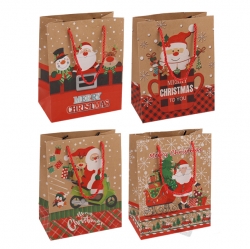 Christmas Santa Shopping Bag 12ea, Random