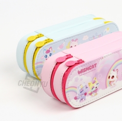 Wish Cat Twin Pocket Pencil Case, Random